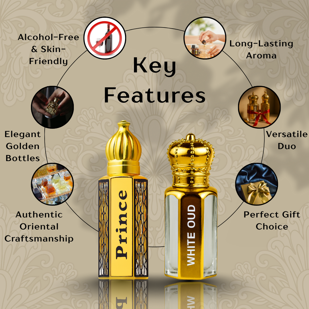 AL ABRAJ Combo Pack – White Oud 18ML + Prince Oud 18ML (Pack of 2)