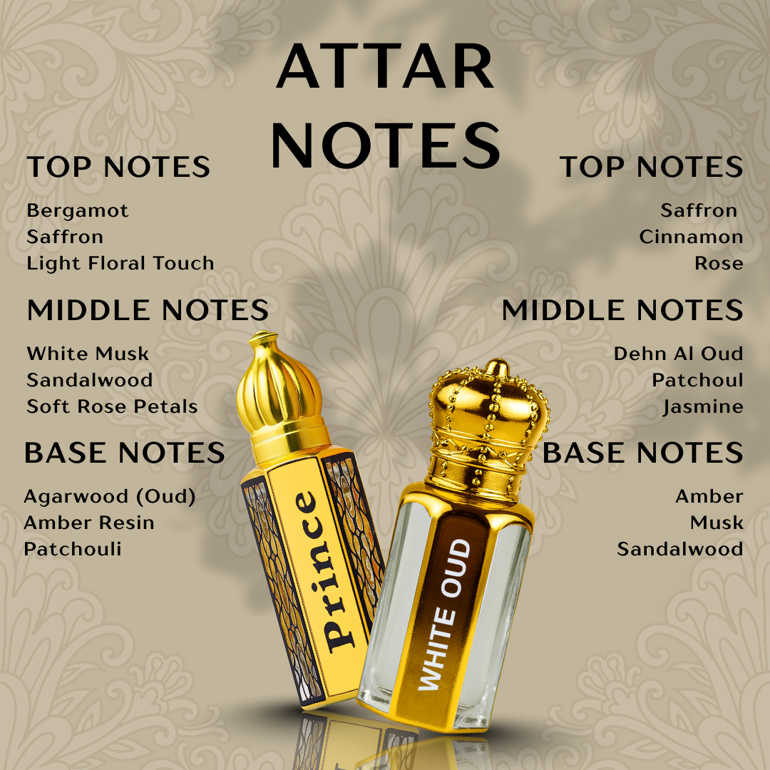 AL ABRAJ Combo Pack – White Oud 18ML + Prince Oud 18ML (Pack of 2)
