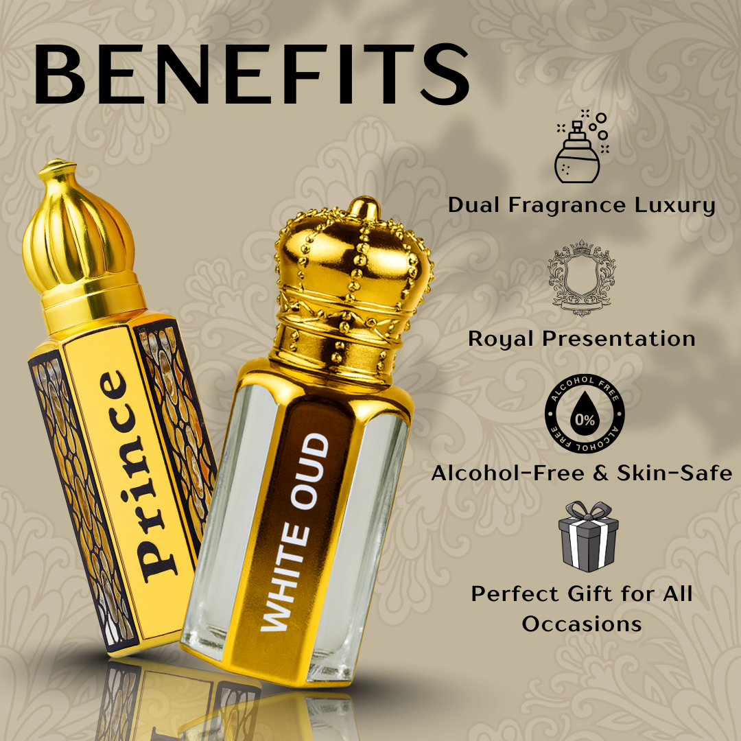 AL ABRAJ Combo Pack – White Oud 18ML + Prince Oud 18ML (Pack of 2)